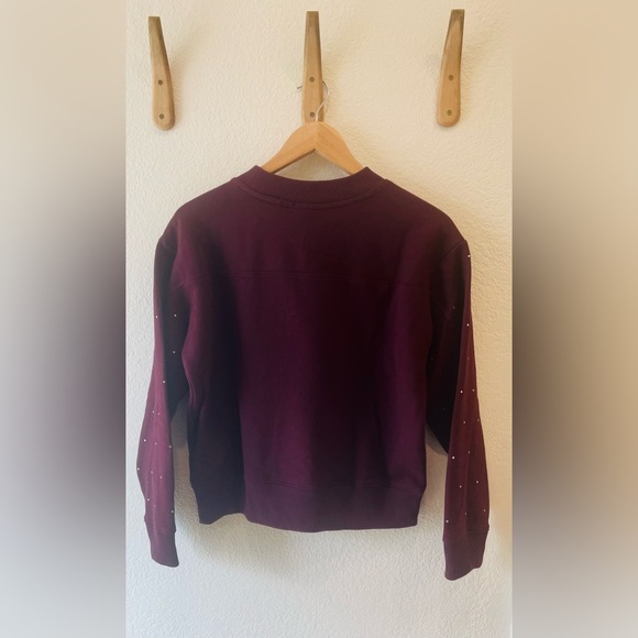 A New Day Rhinestone Embellished Sweatshirt in Burgundy, Size XS - Picture 3 of 3